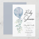 Search for ready to pop baby boy shower invitations Blue balloon