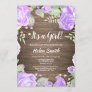 Search for purple baby shower invitations Garden