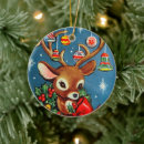Search for vintage reindeer christmas tree decorations Retro