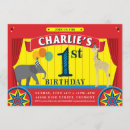 Search for circus animal birthday invitations Giraffe