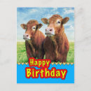 Search for farm animal birthday cards Cows