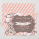 Search for baby bear birthday invitations Pink