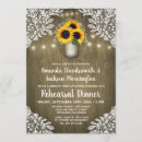 Search for sunflower rehearsal dinner invitations Mason jar