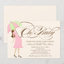 Search for pink umbrella invitations Its a girl