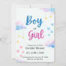 Search for cloud gender reveal invitations Watercolor