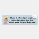 Search for singer bumper stickers Music