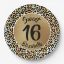 Search for leopard print plates Black and gold