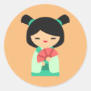 Search for japanese kokeshi doll stickers Kawaii