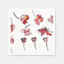 Search for floral print napkins Red