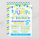 Search for trampoline party invitations Jump and play