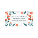 Search for red floral return address labels Pretty