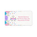 Search for unicorns return address labels Unicorn baby shower