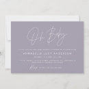 Search for purple baby shower invitations Script