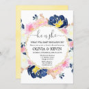 Search for navy and blush gender reveal invitations Floral