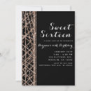 Search for black pink rose gold glitter invitations Modern