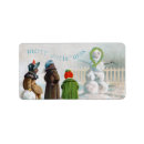 Search for winter party return address labels Girl