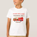 Search for fire truck birthday tshirts Red