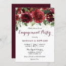 Search for burgundy and gold engagement party invitations Red