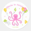 Search for pink octopus stickers For kids