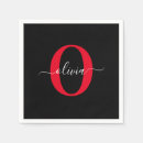 Search for red and black napkins Bridal shower