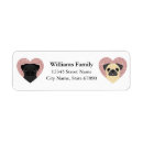 Search for pugs return address labels Black pug
