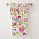 Search for blush pink bath towels Watercolor floral