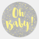 Search for yellow and grey baby shower stickers Modern