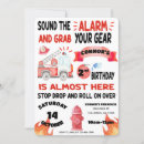 Search for sound the alarm birthday invitations Fireman