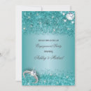 Search for turquoise engagement party invitations Classy bling sparkle jewels