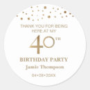 Search for gold 40th birthday stickers Fortieth