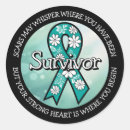 Search for teal awareness ribbon stickers Support