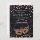 Search for mask sweet 16 invitations Gold