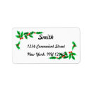 Search for mistletoe return address labels Holly berry