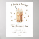 Search for baby is brewing welcome signs Coffee baby shower
