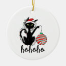 Search for black cat christmas tree decorations Santa