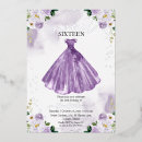 Search for flowers sweet 16 invitations Watercolor