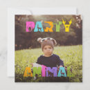 Search for wild animals square invitations Fun