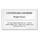 Search for weights business cards Fitness trainer