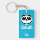 Search for cute pandas rectangular key rings Kawaii