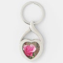 Search for nature on pink rose key rings Flower