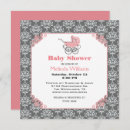 Search for coral and grey baby shower invitations Chic