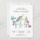 Search for unicorns rainbows birthday invitations Girl