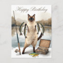 Search for funny fishing birthday cards Cat