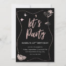 Search for pink and black girls birthday invitations Elegant