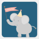 Search for colourful elephants stickers Birthday
