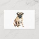 Search for pug business cards Watercolor