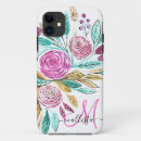 Search for teal pink iphone cases Watercolor flowers