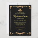 Search for black gold quinceanera invitations 15th birthday xv anos