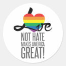 Search for love not hate stickers Rainbow