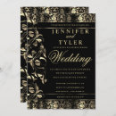 Search for black gold damask wedding invitations Classy